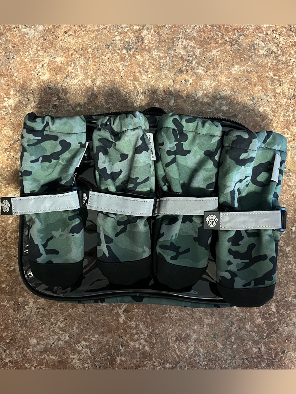 Canada Pooch Camouflage Soft Shield Reflective Dog Boots, Size 2